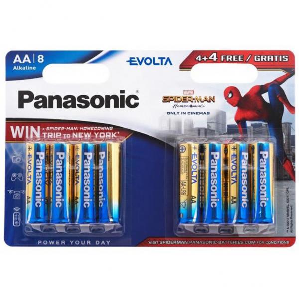 Батарейка PANASONIC AA LR06 Evolta Alkaline Spider Man * 8 LR6EGE/8B4FSM