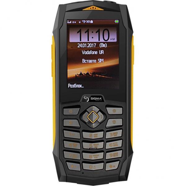 Мобильный телефон Sigma X-treme PQ68 Dual Sim Black-Yellow 4827798855614