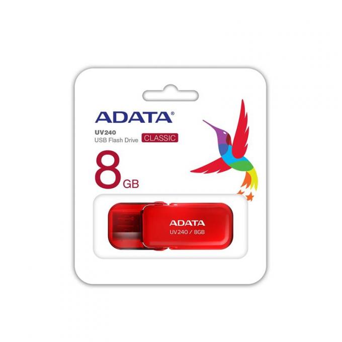 Накопичувач ADATA 8GB USB 2.0 UV240 Red AUV240-8G-RRD