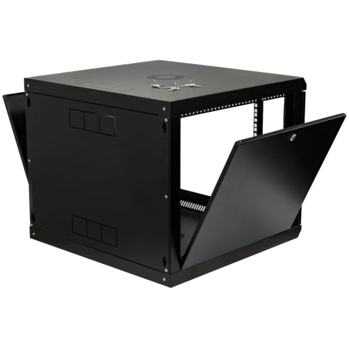 Шкаф 19" 9U 600x500x507мм акриловое стекло черное 19" 9U 600x500x507мм акрилове скло чорна