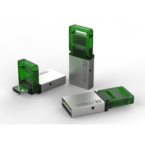 Verico USB 32Gb Hybrid Mini Green 1UDOV-RIGN33-NN