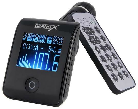 Автомобильный MP3-FM модулятор Grand-X CUFM25GRX Black SD/USB CUFM25GRX Black