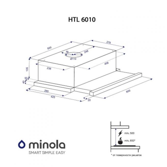 Вытяжка кухонная MINOLA HTL 6010 BR 430