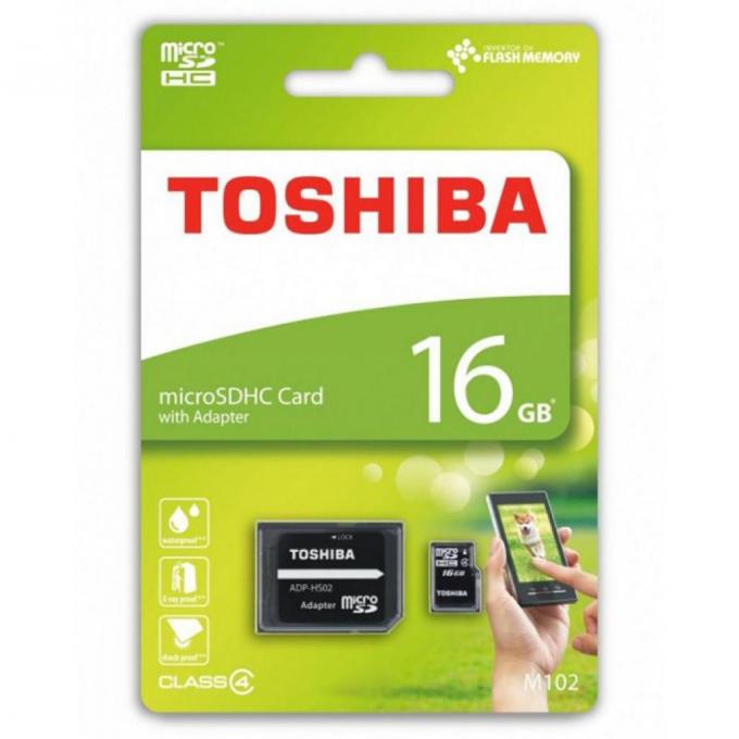 Карта памяти TOSHIBA 16GB microSDHC Class 4 THN-M102K0160M2