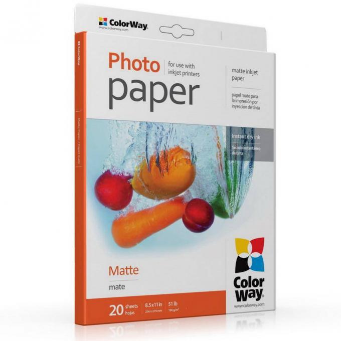 Бумага ColorWay Letter (216x279mm) matte PM190020LT