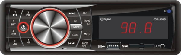 АвтоРесиверCD/MP3 X-DIGITAL CSD-320R (красная подсветка)