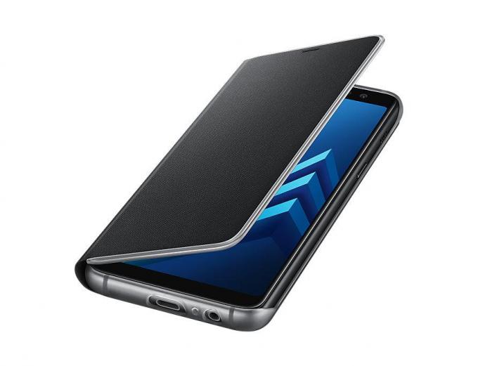 Чохол Samsung Neon Flip Cover для смартфону Galaxy A8 2018 (A530) Black EF-FA530PBEGRU