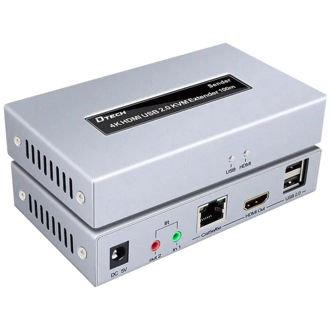 Dtech DT-7051 4K HDMI і USB 2.0 KVM 100м