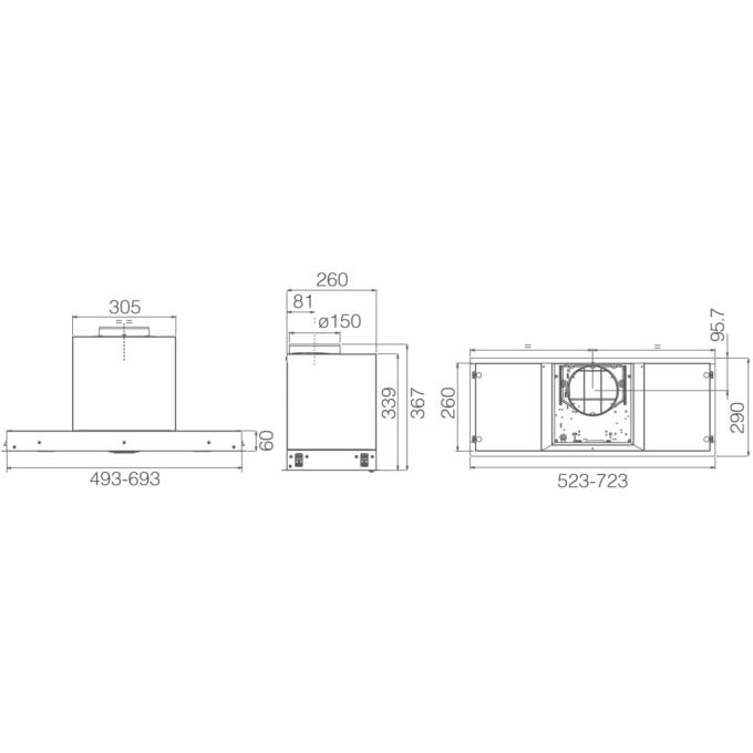 ELICA HIDDEN ADVANCE PLUS BL GL/A/72