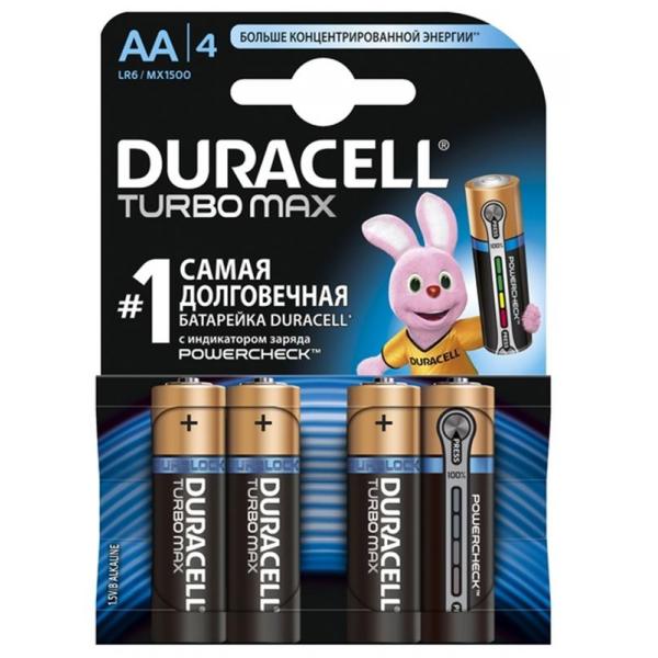 Батарейка Duracell Turbo Max AA/LR06 BL 4шт 81546727