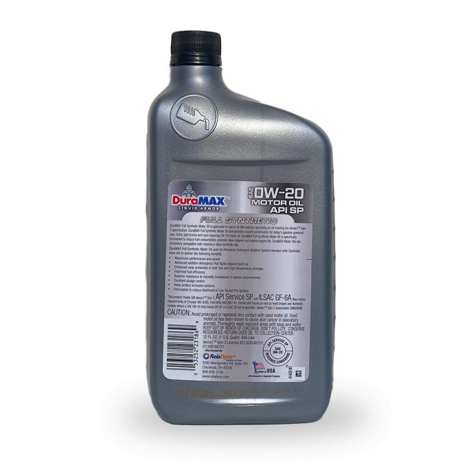 DuraMAX 0W20 DEXOS G2 SYN, 0,946 л