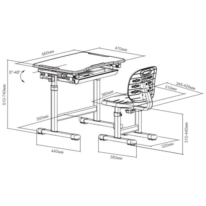 FunDesk Piccolino III Grey-w