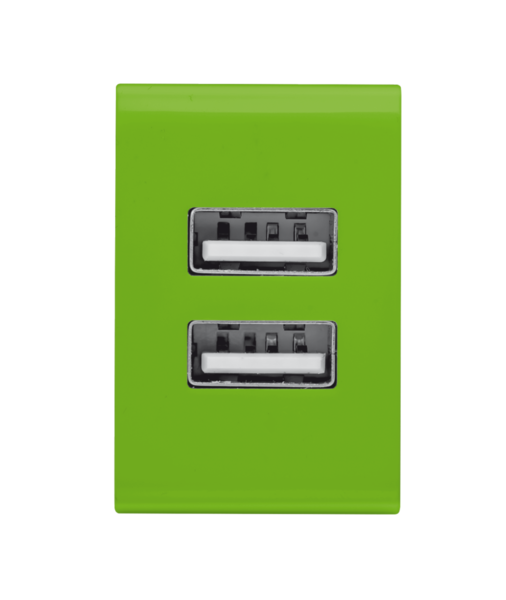 Сетевое зарядное устройство Trust Urban Dual Smart (2USBx1A) Lime 20150