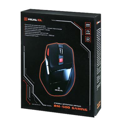 Мышка REAL-EL RM-500 Gaming, USB, black