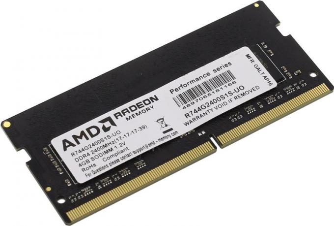 Пам'ять до ноутбука AMD DDR4 2400 4GB SO-DIMM BULK R744G2400S1S-UO