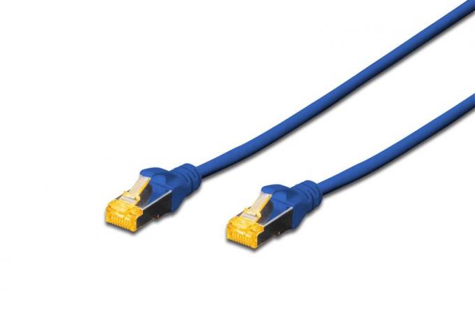Патч-корд DIGITUS CAT 6a S-FTP, 0,5м, AWG 26/7 синього кольору DK-1644-A-005/B