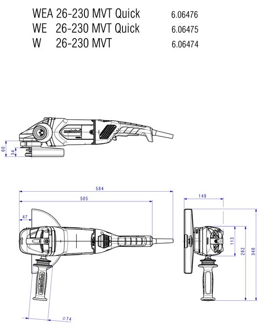 METABO  W 26-230 MVT (606474000)