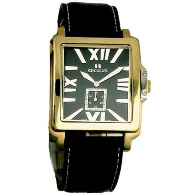 Seculus 4492.1.1069 black-gilt, pvd, black leather