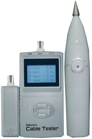 Тестер кабельний NCT-LCD886, RJ - 45, BNC, з генератором тону, LCD дисплей Hypernet NCT-LCD8868