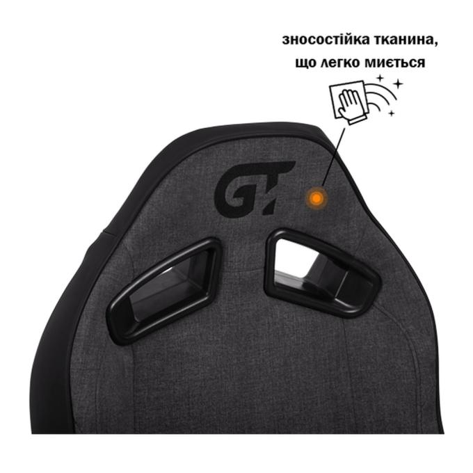 GT Racer X-8009 Fabric Dark Gray/Black