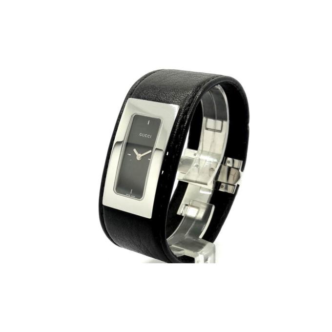 Gucci 7800SR 07835 steel, black dial, black leather
