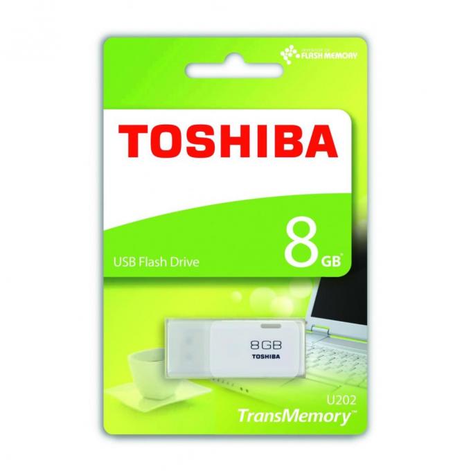 USB флеш накопитель TOSHIBA 8GB Hayabusa White USB 2.0 THN-U202W0080E4