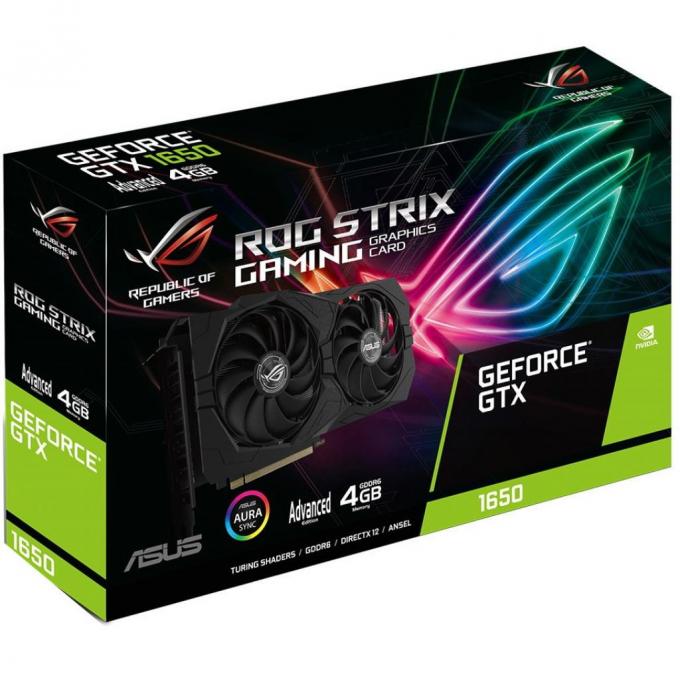 Видеокарта ASUS GeForce GTX1650 4096Mb ROG STRIX ADVANCED D6 GAMING ROG-STRIX-GTX1650-A4GD6-GAMING
