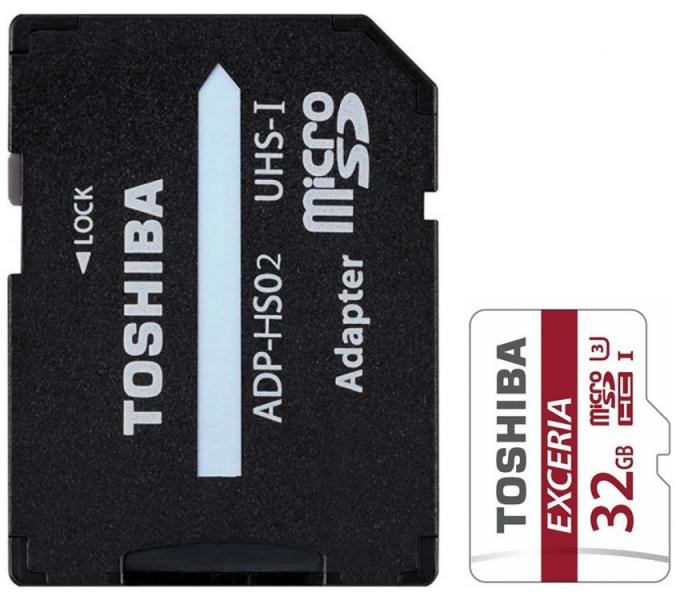 Карта памяти MicroSDHC 32GB UHS-I/U3 Class 10 Toshiba Exceria M302 R90MB/s + SD-адаптер THN-M302R0320EA