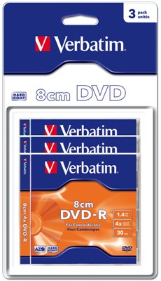Диск DVD Verbatim 1.4Gb 4X MattSilver Hardcoated 3шт 43592