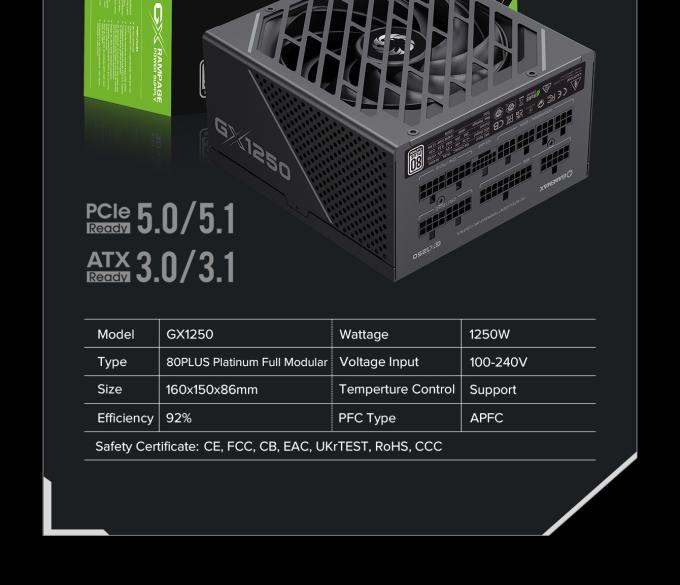 GAMEMAX GX-1250 PRO BK(ATX3.1PCIe5.1)