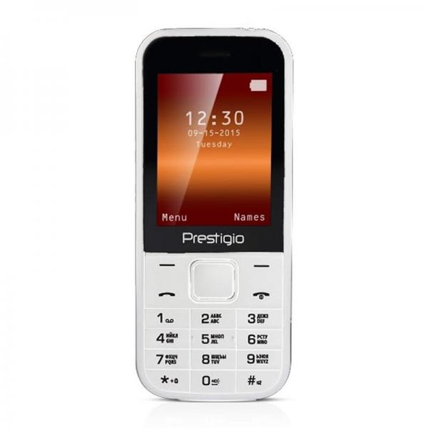 Мобильный телефон Prestigio Wize C1 1240 Dual Sim White; 2.4" (320х240) TN / клавиатурный моноблок / ОЗУ 32 МБ / 32 МБ встроенной + microSD до 8 ГБ / без камеры / 2G (GSM) / Bluetooth / 123.5x51.5x13.6 мм, 70 г / 600 мАч /белый 1240White