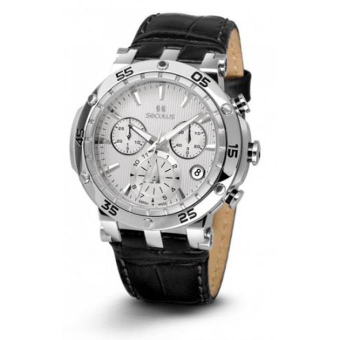 Seculus 1682.2.503 white, ss, black leather