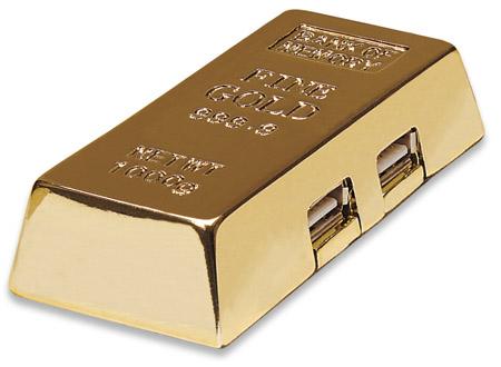 USB Hub Manhattan Hi-Speed Gold Bar 4-port USB2.0 пасивний, золотистий 161541