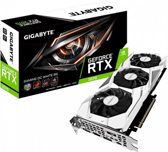 Видеокарта Gigabyte GeForce RTX2080 8GB DDR6 256bit DPx3-HDMI-USB Type-C, GAMING OC WHITE GV-N2080GAMOC-WHITE 8GC
