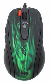 Мышка A4Tech XL-750BK Black/Green USB