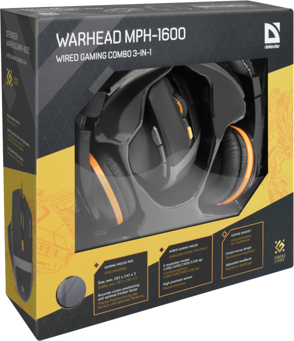Комплект ігровий Defender Warhead MPH-1600 52706 чорний