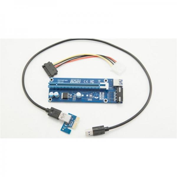 Райзер 1x to 16x PCI-E USB3.0 c SATA-MOLEX N05, 0.6м Noname Riser_1_Molex-SATA BDL