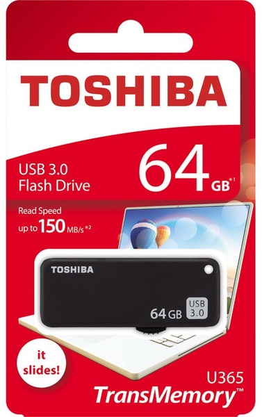 флеш-драйв TOSHIBA U365 64GB USB 3.0 черный THN-U365K0640E4