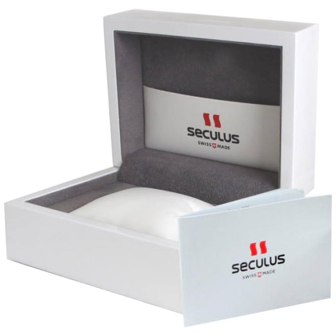 Seculus 1690.5.706 black, ss with stones, white leather