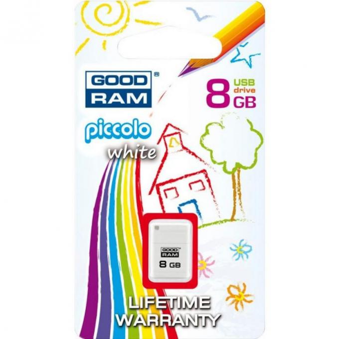 USB флеш накопитель GOODRAM 8GB PICCOLO WHITE USB 2.0 UPI2-0080W0R11