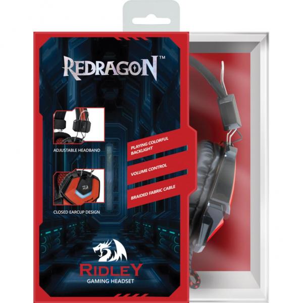 Наушники Defender Redragon Ridley Black-Red 64204