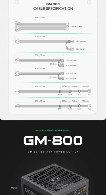 GAMEMAX GM-800 Modular