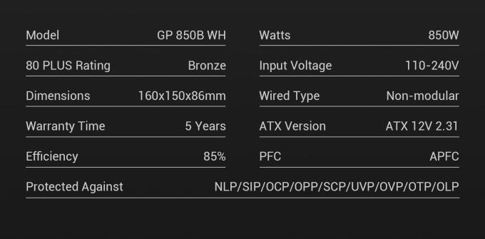 GAMEMAX GP 850B WH