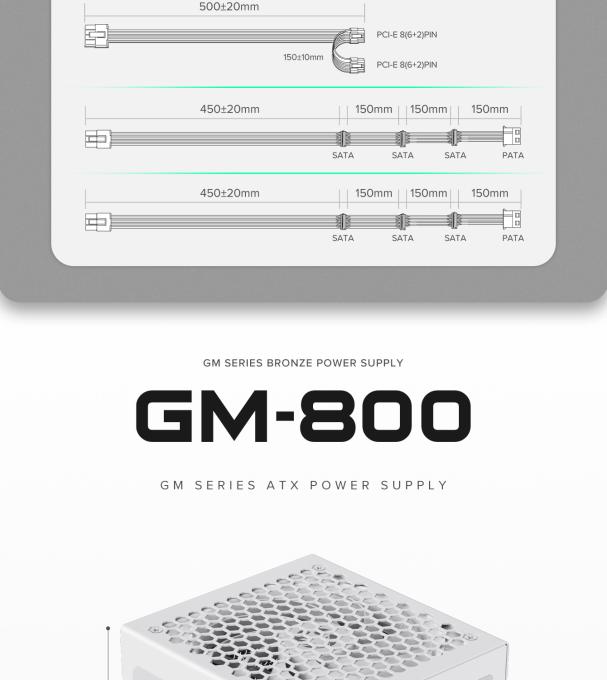 GAMEMAX GM-800 Modular white