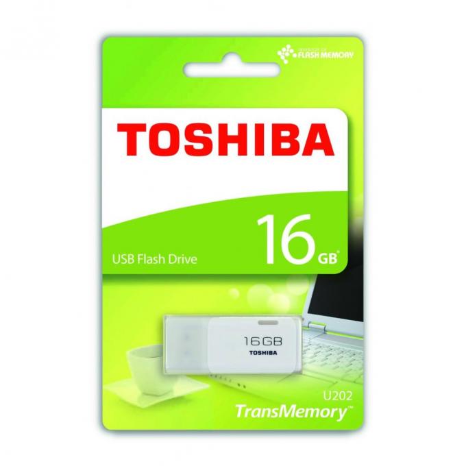 USB флеш накопитель TOSHIBA 16GB U202 White USB 2.0 THN-U202W0160E4