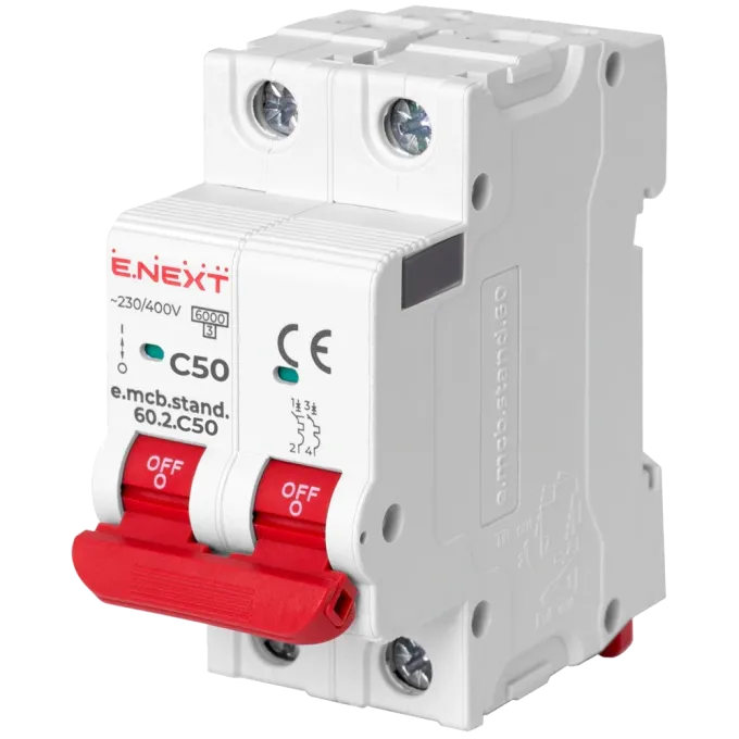 Enext e.mcb.stand.60.2.C50, 2р, 50А, C, 6кА