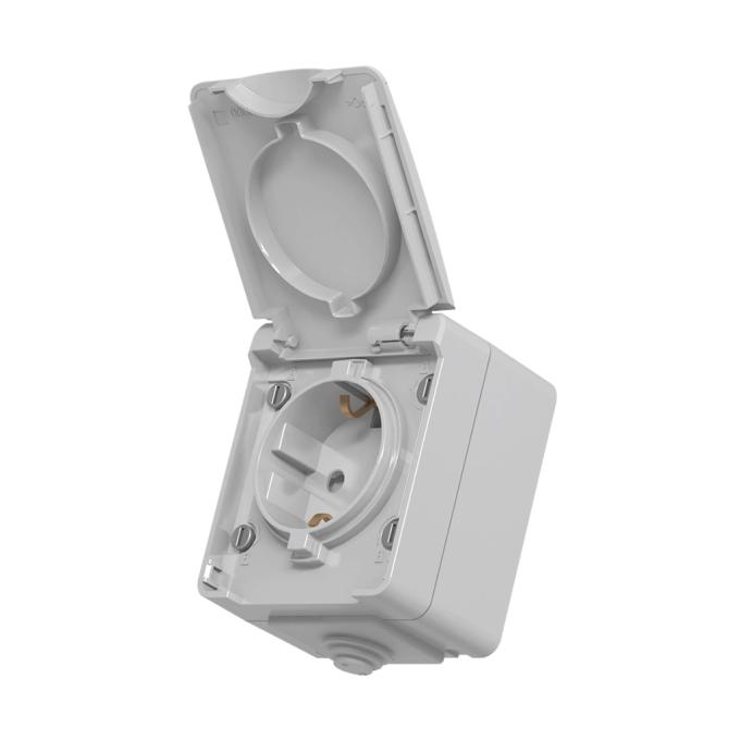 VIDEX BINERA IP65 наружная 1ая с заземлением сера