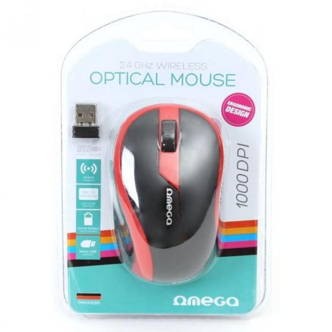 Мышка OMEGA Wireless OM-415 red/black OM0415RB