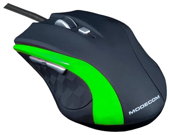 Мышка Modecom M5, 800/1600/2400dpi, 5кн., USB, чорно-зелена M-MC-00M5-180
