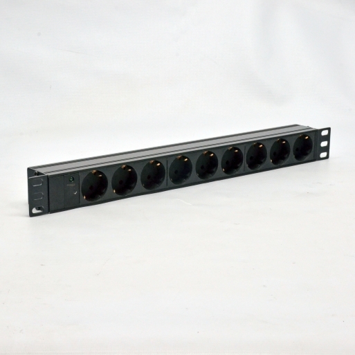 Блок розеток (9xSchuko), 1U, C14, без кабелю Kingda KD-GER(16)N1009WKPB19A-C14